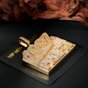 Iced Out Gold Plated Moissanite Letter Name <b>Pendant</b> Men's Hip Hop Theme Charms Micro Insert Everyday Wear <b>Initial</b> Letter <b>Pendant</b> - Product Image 2