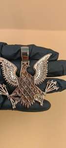 Colgante de Plata de Ley 925 con Diamantes de Moissanita Iced Out, Diseño Águila Americana y Armas, Estilo Hip Hop para Hombre, Joyería de Moda para Raperos - Product Image 5