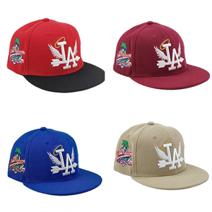 Hot-Selling Letter L Wing 3D Embroidery <b>Flat</b>-Brimmed <b>Hat</b> unisex Mesh Snapback <b>Caps</b> for Hip-Hop - Product Image 1