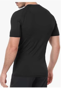Men's Sleeveless <b>Compression</b> <b>Shirt</b> <b>Black</b> O-Neck Slim Fit Quick Dry Knitted Spandex/Polyester Anti-Pilling Front Logo TRIBON - Product Image 3