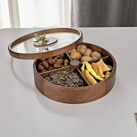 Houten doos voor gedroogd fruit, modern design, 5-delige houten doos voor tuin, theetafeldecoratie.