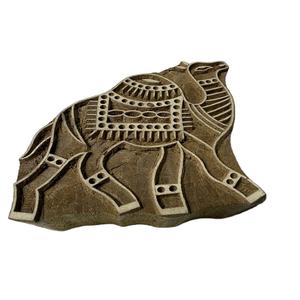 Bloc de bois sculpté à la main en forme de chameau et de cheval, authentique, moderne, indien, écologique, décoratif - Product Image 1