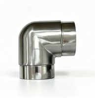 Accessoires de rampe d'escalier en acier et acier inoxydable du fabricant : Connecteurs coudés à rotule à 90 degrés pour main courante ronde
