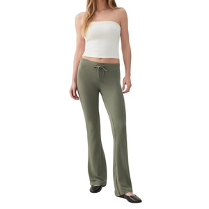 Pantalones de yoga acanalados de cintura alta para mujer, diseño personalizado, pierna ancha, directo de fábrica OEM - Product Image 2