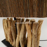Lámpara de Mesa Liana con Pantalla de Mimbre Natural, LED Flexible, Iluminación Decorativa Ecológica para Sala de Estar, Dormitorio, Hotel e Interiores