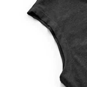 Débardeur noir pour homme avec lacets et capuche, style décontracté pour la gym, personnalisation de marque acceptée, fabriqué en polyester et élasthanne, conception OEM - Product Image 4