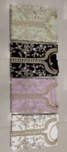 "Elegante conjunto de Georgette Gharara Plazo de imitación con bordado completo de piedra Zarkan, trabajo de secuencia y elegancia de borde Dupatta" - Product Image 3