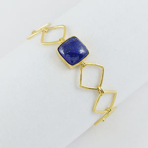 Wholesale Price Gold Plated Lapis <b>Bracelet</b> for Women Engagement Wedding Party - Product Image 1