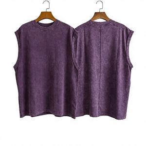 Hot Selling Best Quality Custom Mens Acid <b>Wash</b> <b>Stand</b> Sleeveless T-Shirt Oversized Vintage 100% Cotton Streetwear Vest - Product Image 1