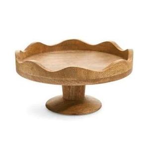 Soporte redondo de madera para tartas, pedestal de madera de mango, servidor de postres hecho a mano, exhibidor de postres para bodas, fiestas, hogar, artesanal de madera. - Product Image 5