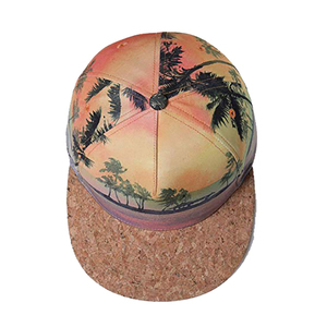 Gorra Snapback con Estampado Tropical Sunset 2026 OEM, Visera de Corcho, 6 Paneles, Ajustable, Disponible para Venta en Línea - Product Image 2
