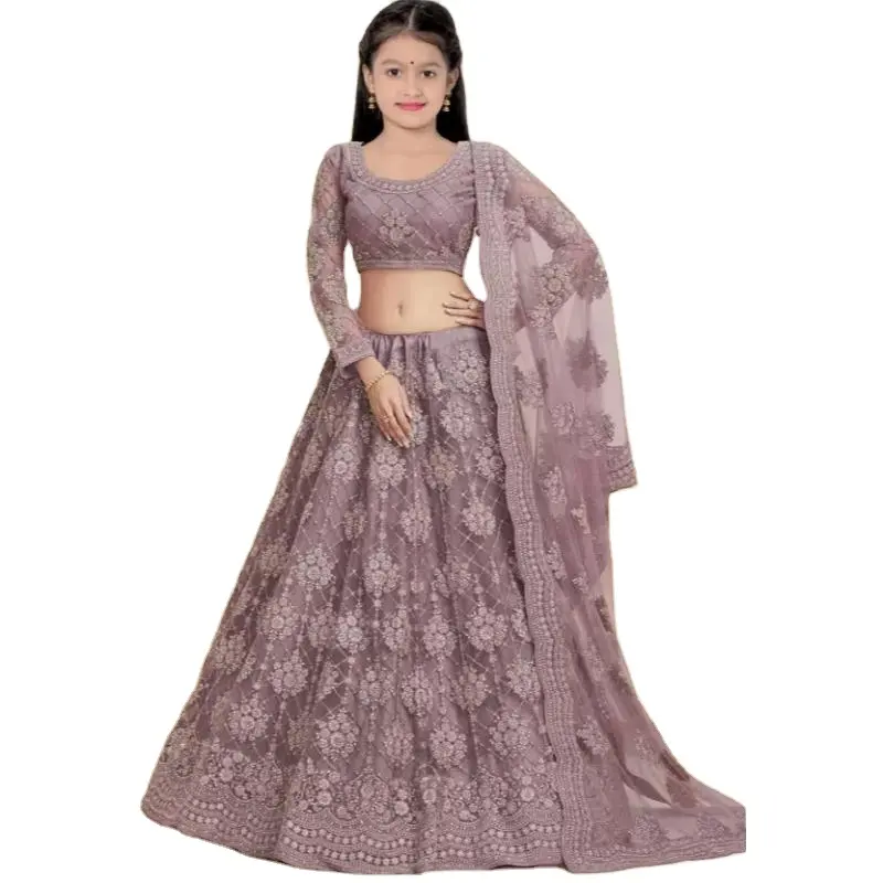 La mayoría de las tendencias y el aspecto rico Mehndi Special Wear Lehenga multicolor para mujer disponible en diferentes tamaños de la India