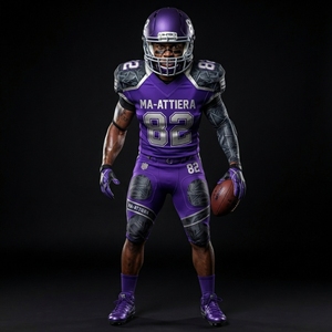 Custom Purple American Football Jersey <b>Padded</b> <b>Pants</b> Set Team Uniform Sportswear Wholesale Manufacturer Supplier - Product Image 3