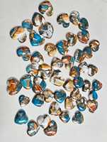 Cabochon en turquoise naturelle de couleur cuivre, forme cœur, feu bleu, pour la fabrication de bijoux