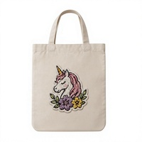 Patchs brodés personnalisés licorne pailletée pour vêtements, patchs thermocollants mignons fleuris pour vêtements d'enfants, badges à coudre en gros