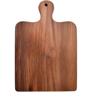 Planche à découper rectangulaire en bois artisanale de designer avec des graines de bois foncées et des pieds cylindriques - Product Image 3