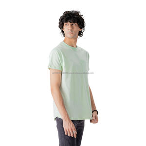T-shirts longs élégants pour hommes 100% coton, séchage rapide, respirants, col rond, impression numérique disponible à prix de gros - Product Image 4