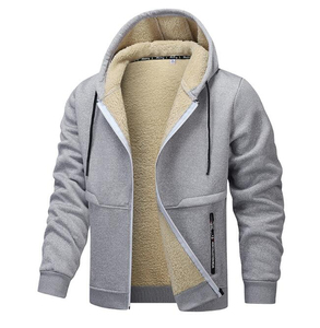 Sweat à capuche brodé pour homme 100 % polyester polaire, tissu tricoté respirant, col à capuche, motif uni, séchage rapide - Product Image 2