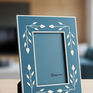 Cadre photo en os bleu incrusté, décoration d'intérieur de luxe faite à la main - Product Image 6