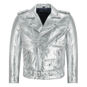 Custom 100% Genuine Metallic Leather Foil Biker <b>Jacket</b> Men’s BRANDO Rocker Motorcycle Shinny Leather <b>Jacket</b> OEM/ODM Manufacturer - Product Image 5