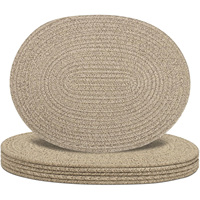 Set de table rond en lin de style contemporain, décoration de table, matériau en jute, set de table pour la vie de famille, set de table en jute