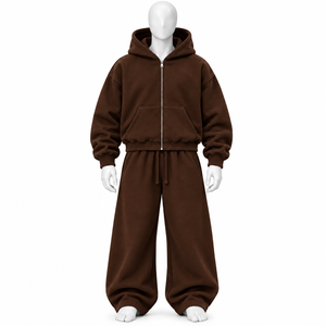 Survêtements personnalisés effet délavé à l'acide, 100% coton, style vintage streetwear, ensemble complet zippé – Meilleures ventes - Product Image 4
