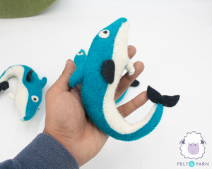 Felt & Yarn Wool Felt Stitched <b>Dolphin</b> Handmade <b>Toy</b> for Child Under the Sea Theme - Product Image 4