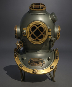 Réplica de Casco de Buceo de la Marina Estadounidense Mark V de 18 Pulgadas, Casco de Buceo de Acero y Aluminio para Aguas Profundas, Decoración Náutica Marítima - Product Image 1