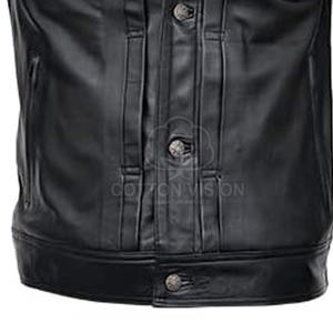 Veste en cuir noir de haute qualité pour homme à vendre 2026 – Vestes en cuir véritable pour l'hiver, personnalisables - Product Image 6