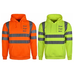 2025 High Quality Reflective Hi Vis ANSI Class 2 <b>Waterproof</b> LED Flash Quick-Dry Breathable Customized Logo Safety <b>Work</b> Hoodie - Product Image 5