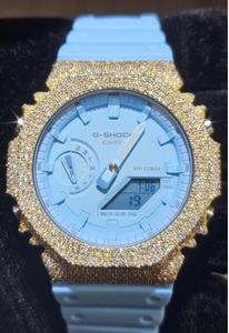 Sky Blue Moissanite <b>Watch</b> Iced Out Hip Hop Jewellery Diamond Bust Down Mens <b>Watch</b> Luxury VVS1 - Product Image 2