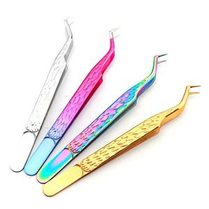 Pince à épiler professionnelle de précision en acier inoxydable antistatique de haute qualité, pointe grise, pour extensions de cils - Gris Roc - Product Image 4