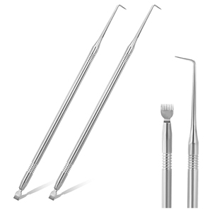Herramienta de doble punta para levantar pestañas de acero inoxidable con cepillo tipo spoolie para levantar pestañas - Product Image 1