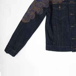 Veste brodée pour homme, très tendance, designs hivernaux high street, denim de haute qualité - Product Image 6