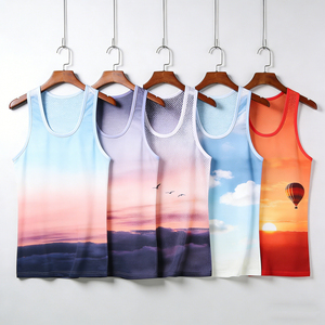 Custom Men Lightweight Tank Top Polyester Sublimation Print Running Fitness Sleeveless Gym Vest OEM Bulk - Product Image 3