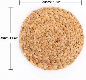Custom Sizes and Colors Handmade Water Hyacinth <b>Placemat</b> <b>Woven</b> Non-Slip Coaster Mats & Pads Perfect for Dinning Table Kitchen - Product Image 3