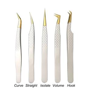 Vired Impex Precision Durable Stainless Steel Eyebrow Tweezers Pink Curved Tip <b>Smooth</b> Surface Makeup <b>Tool</b> - Product Image 2