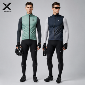 Maillot de cyclisme pour homme X Sports City, gilets à manches longues, respirant, en spandex et polyester, veste aérodynamique avec logo frontal pour la course sur route et le triathlon - Product Image 1