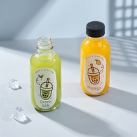 Bouteille en verre mini rechargeable vide de 60 ml avec bouchon à vis pour jus, lait, thé, boba, café et autres boissons