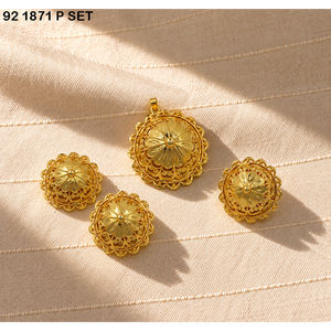Ethiopian Necklace and Earrings African Gold Plated Jewelry <b>Set</b> Eritrean <b>Girl</b> Accessories Ethiopian Gold Plated Jewelry <b>Set</b> - Product Image 4