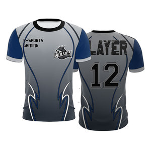 Maillot de jeu Wolves E-Sports, impression par sublimation, séchage rapide, 100% polyester, unisexe, col rond, vêtements d'équipe pour adultes - Product Image 1