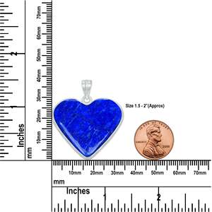 Pendentif en argent sterling avec pierre de lapis-lazuli 100% naturelle en forme de cœur pour femmes, collier de fiançailles, bijoux en pierres précieuses DIY au meilleur prix - Product Image 4