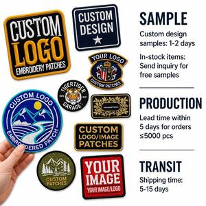 Customizable Lightweight Canvas Fabric <b>Sew</b>-<b>On</b> Embroidered <b>Patches</b> for Clothing & Hats (Round/Triangle/Rectangle Shapes) - Product Image 5