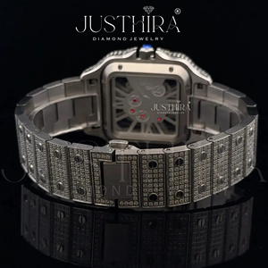 Montre à diamants moderne fabriquée en Inde pour femmes, design minimaliste, montre-bracelet pour le bureau, les voyages et un usage quotidien, en vente - Product Image 5