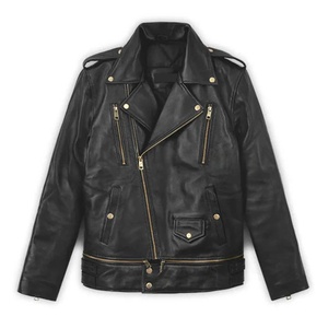 Chaqueta de Cuero Genuino para Hombre, Cuello Alto, Impermeable, Ecológica, al por Mayor, Alta Calidad, Mejor Precio Bajo - Product Image 1