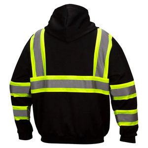 Custom Reversible Hi Vis Winter <b>Jacket</b> Quilted <b>Reflective</b> Safety Polyester Workwear for Road Construction High Plus Size Printed - Product Image 6