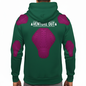 Hoodie de moto unisexe noir personnalisé OEM, homologué CE, grande taille, avec protection, coupe-vent et respirant - Product Image 2
