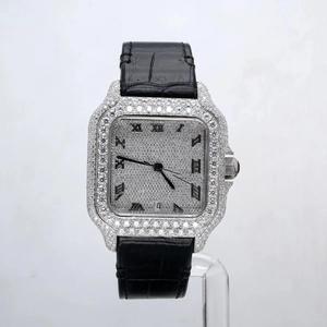 Mens Luxury Stainless Steel <b>Watch</b> with Moissanite VVS Clarity Round Diamond Fully <b>Iced</b> <b>Out</b> for Daily Use Upscale Parties - Product Image 5