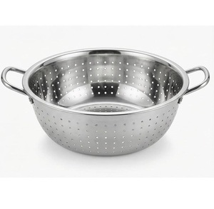 Colador de Acero Inoxidable de Gran Capacidad con Asas Laterales, Cesta Metálica Perforada para Lavar Frutas y Verduras - Product Image 3