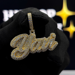 Colgante de Letra Personalizada Chapado en Oro con Moissanita VVS Iced Out, Plata de Ley 925, Amuleto de Collar Hip Hop - Product Image 3